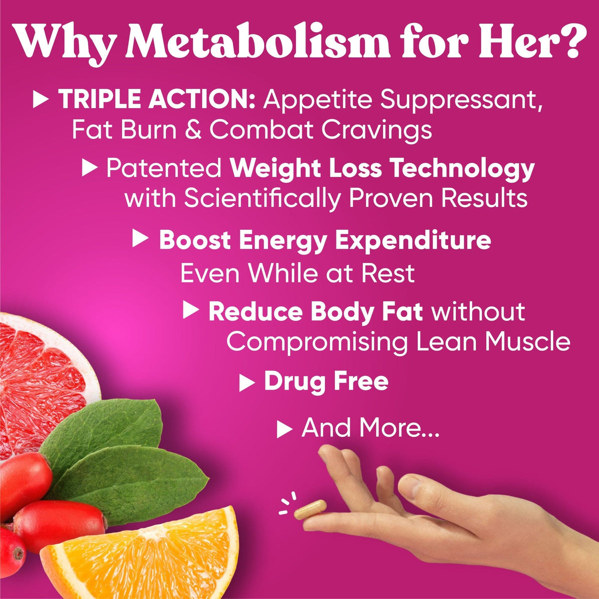 Eu Natural METABOLISM FOR HER Weight, Cravings, &amp; Fat Burn Support
