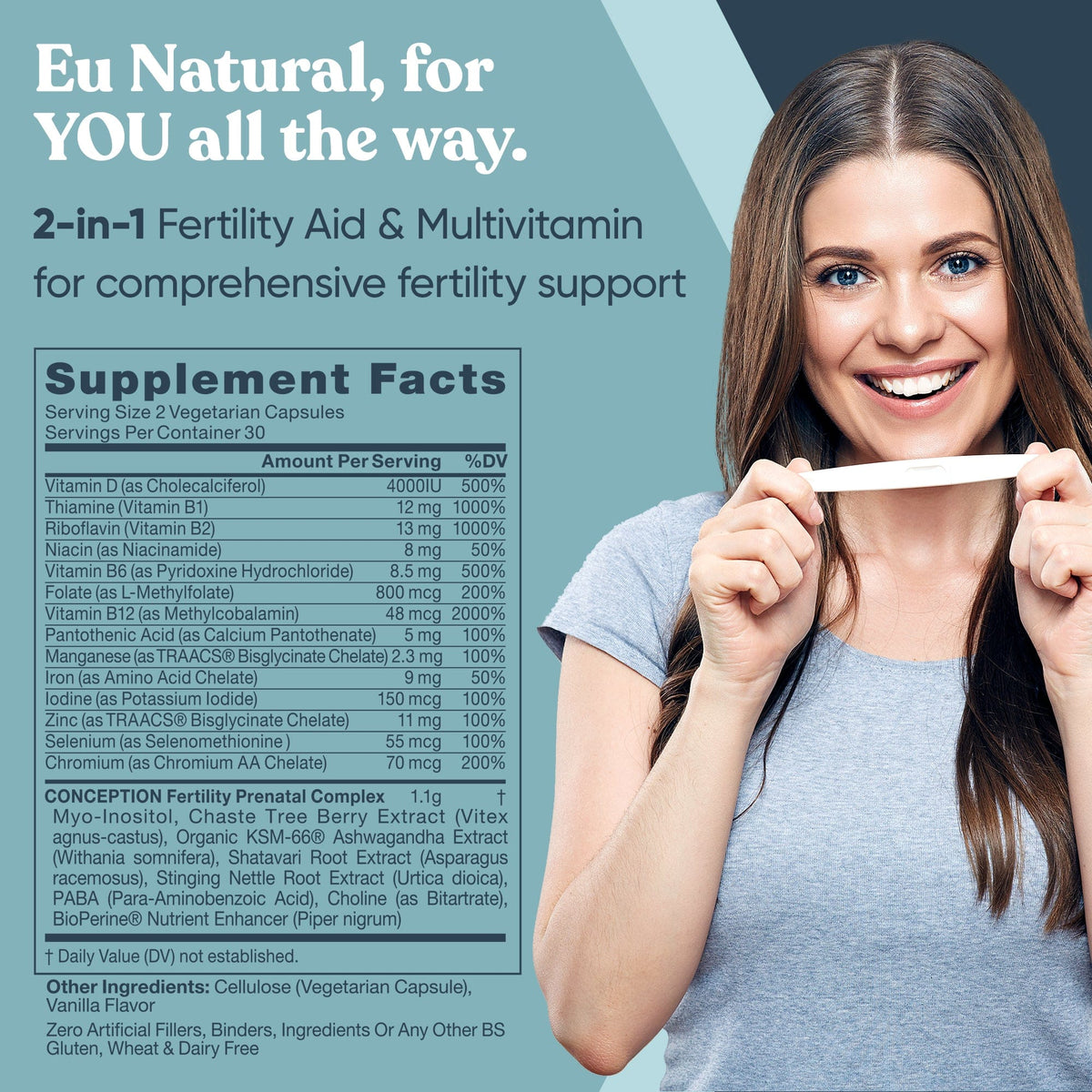 Eu Natural CONCEPTION FOR HER  Fertility Aid &amp; Multi (3 Pack)