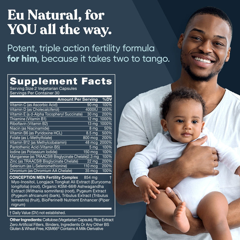Eu Natural CONCEPTION FOR HIM  Fertility Aid & Multi (3 Pack)