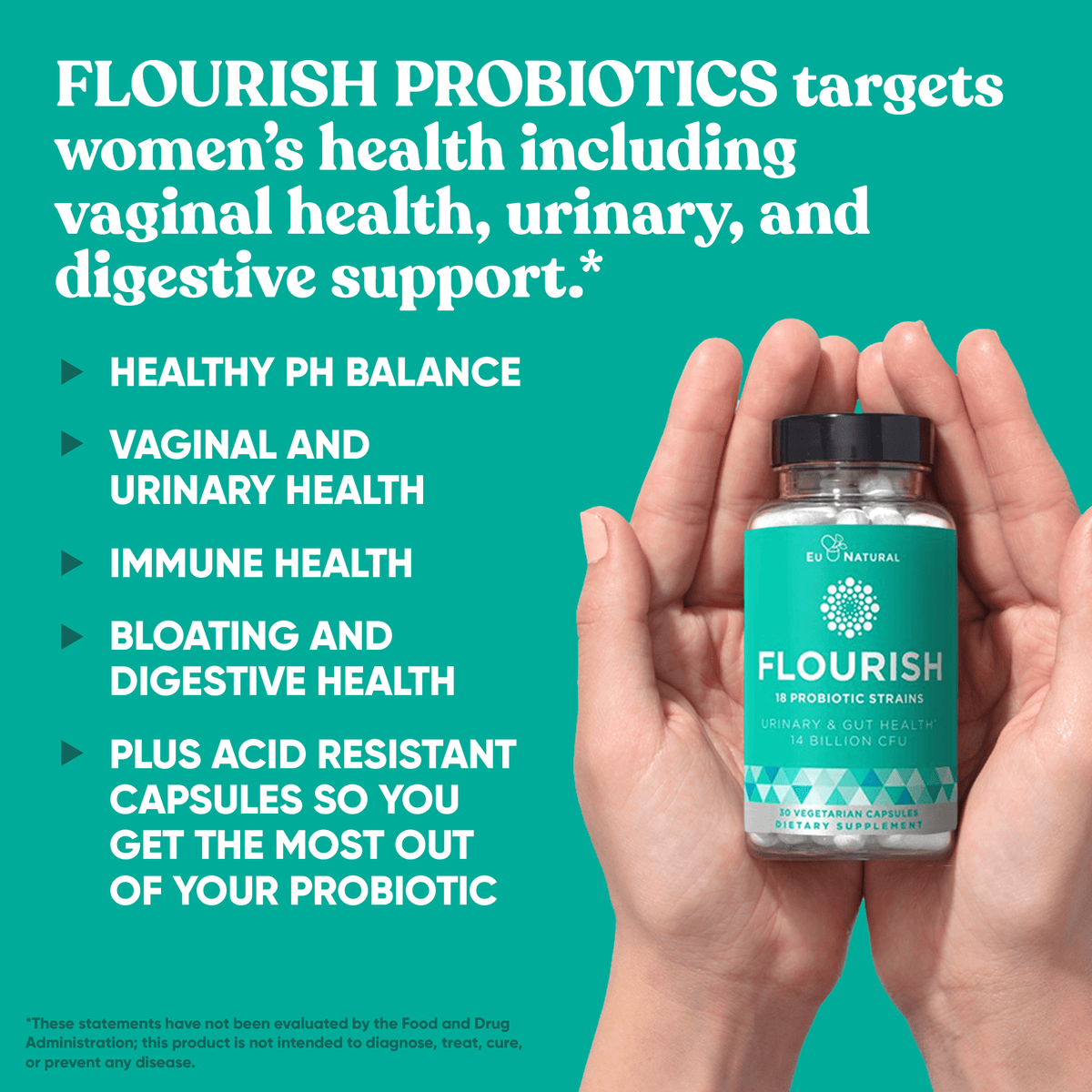 Eu Natural FLOURISH Probiotics Gut &amp; Digestive Health (3 Pack)