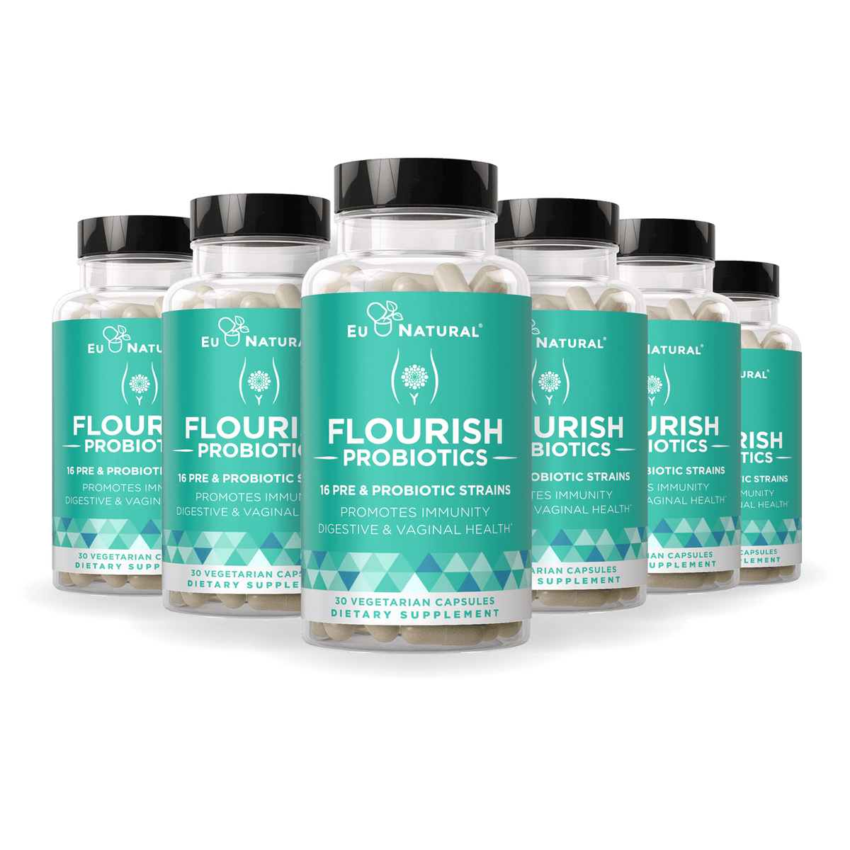 Eu Natural FLOURISH Probiotics Gut &amp; Digestive Health (6 Pack)