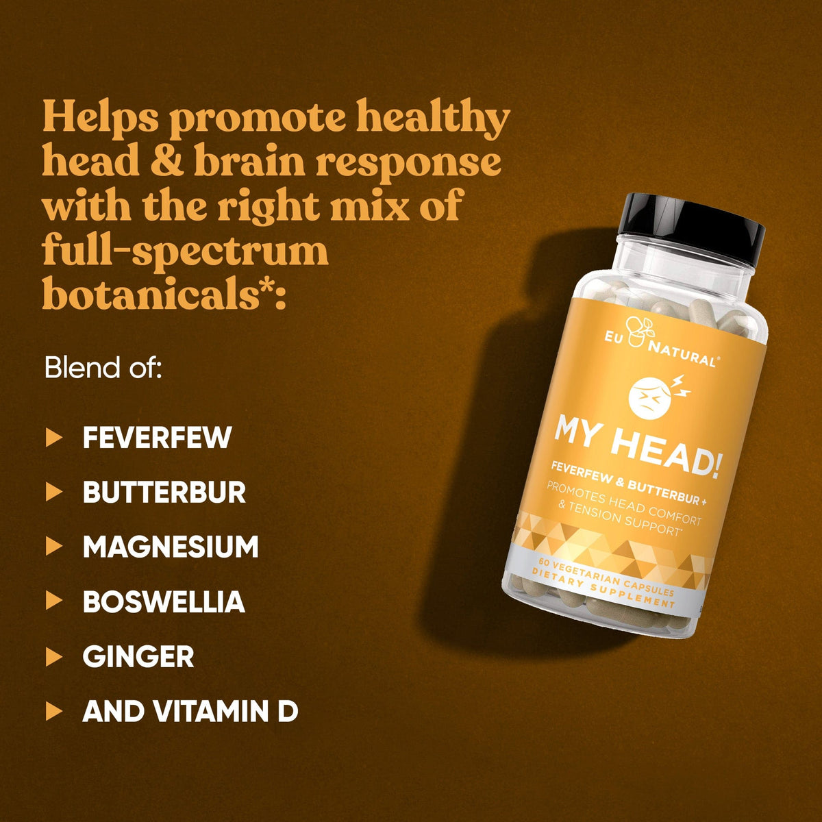 Eu Natural MY HEAD! Natural Headache Vitamins (Previously MY BRAIN!) (3 Pack)