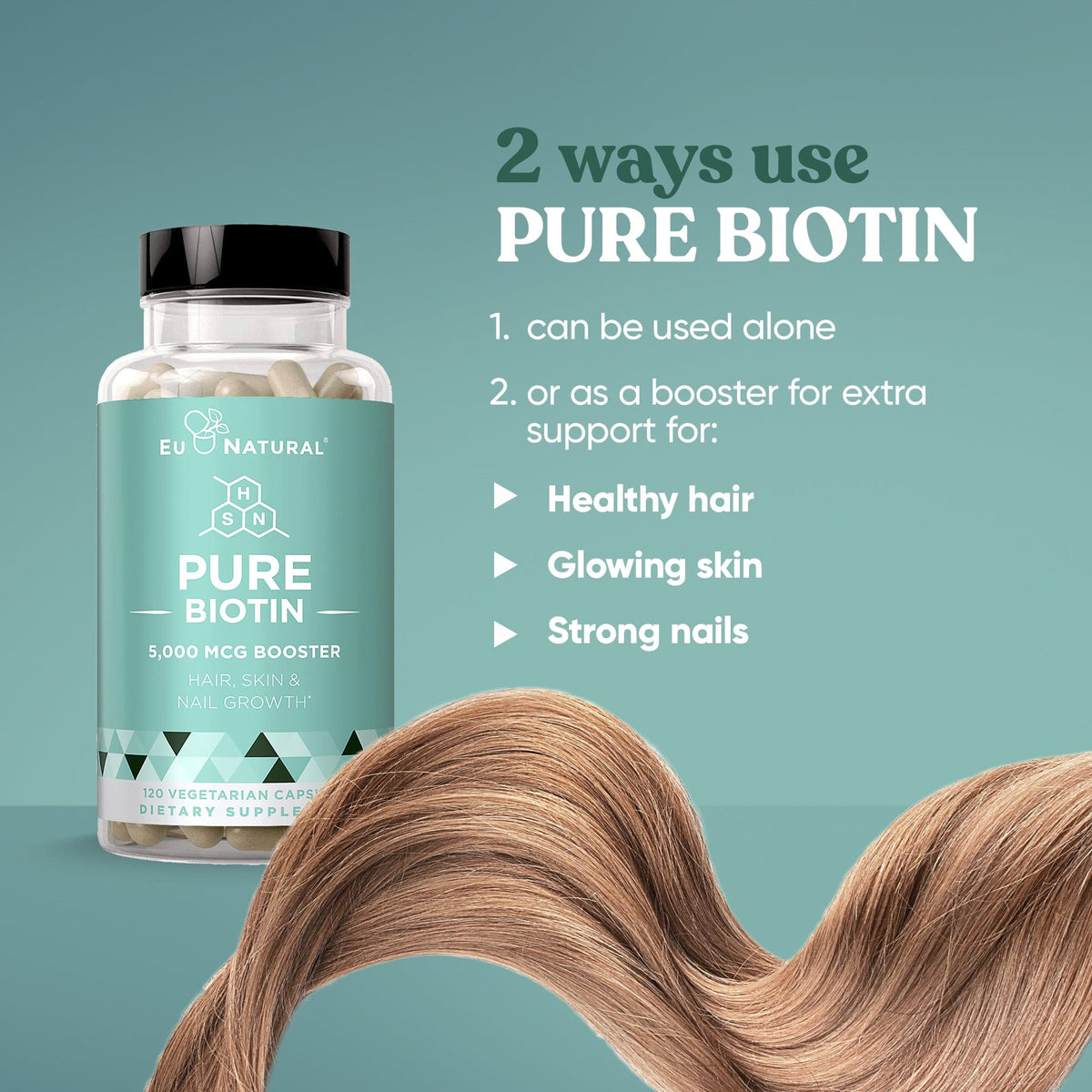 Eu Natural PURE BIOTIN &lt;br&gt;Hair, Skin, and Nail Booster &lt;br&gt;(3 Pack)