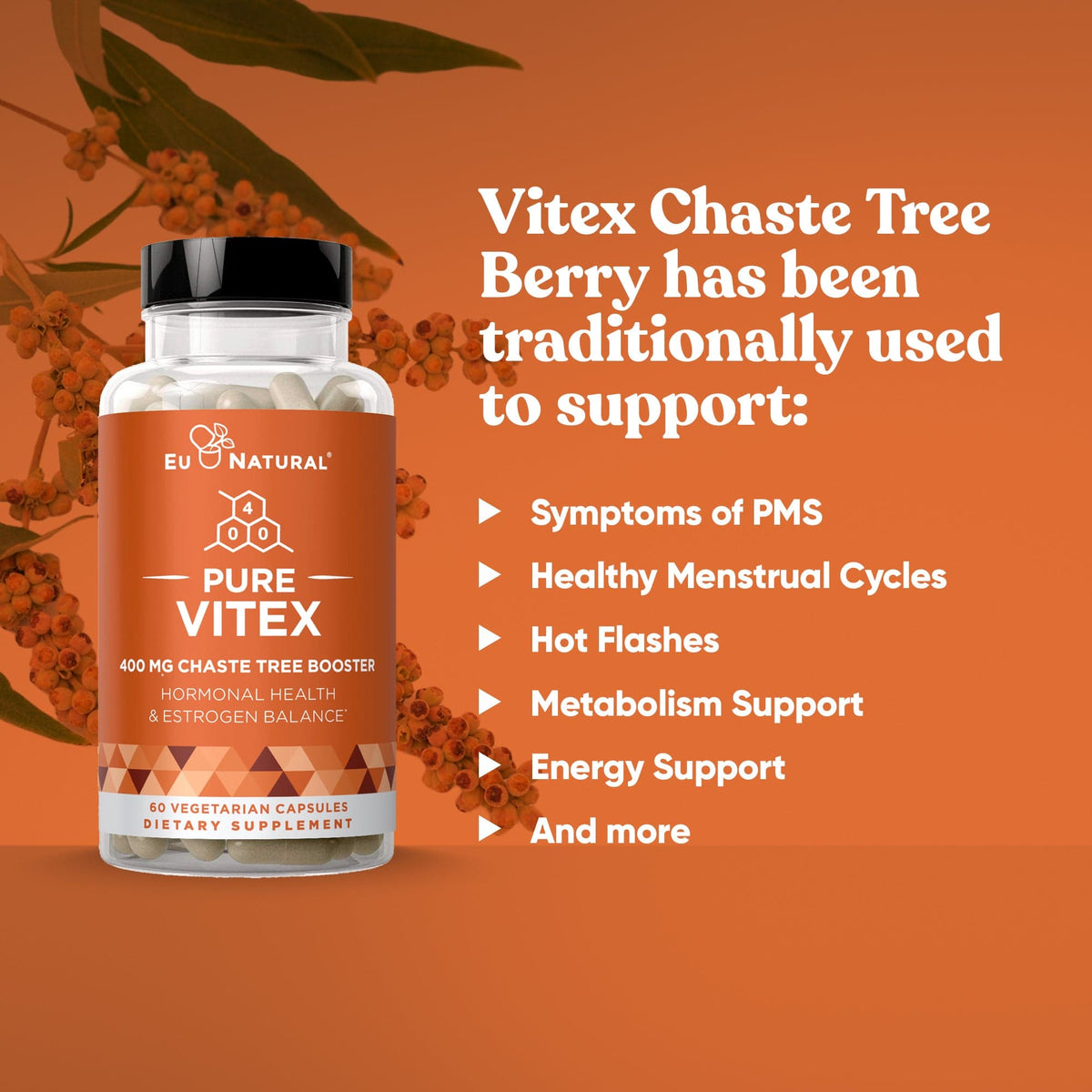 Eu Natural PURE VITEX &lt;br&gt;Chaste Tree Hormone &amp; Estrogen Balance &lt;br&gt;(6 Pack)